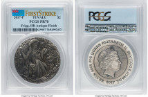 Elizabeth II silver Proof Antique Finish "Frigg" 2 Dollars (2 oz) 2017-P PR70 PCGS, Perth mint, KM392. Mintage: 2,000. Norse Goddesses series. First S...