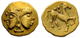 Keltische Münzen 
 Süddeutschland und angrenzende Gebiete 
 Vindeliker 
 1/24 Goldstater ca. 260-210 v. Chr. Prägeort vermutlich das Oppidum bei Ma...