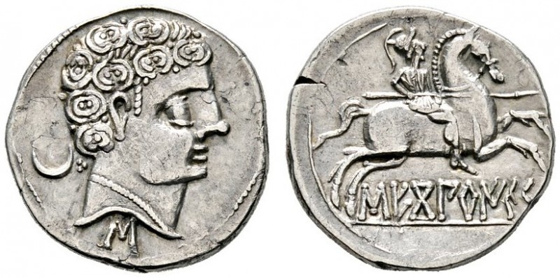 Keltische Münzen 
 Hispania Ulterior 
 Osca (Bolscan). Denar ca. 150 v. Chr. B...