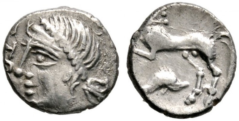 Keltische Münzen 
 Gallia 
 Haedui 
 Quinar ca. 55 v. Chr. Ein weiteres Exemp...