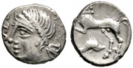 Keltische Münzen 
 Gallia 
 Haedui 
 Quinar ca. 55 v. Chr. Ein weiteres Exemplar. LT 4805. 1,76 g
 sehr schön-vorzüglich