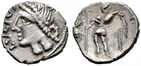 Keltische Münzen 
 Gallia 
 Petrocorii 
 Quinar ca. 55 v. Chr. Ein weiteres Exemplar. LT 4336. 1,77 g
 fast vorzüglich