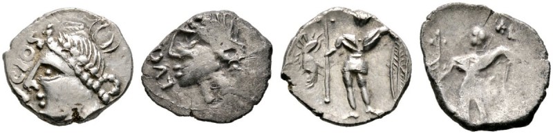 Keltische Münzen 
 Gallia 
 Petrocorii 
 Lot (2 Stücke): Quinare. Wie vorher....