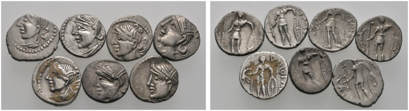 Keltische Münzen 
 Gallia 
 Pictones (Poitou) 
 Lot (7 Stücke): Quinare Wie v...