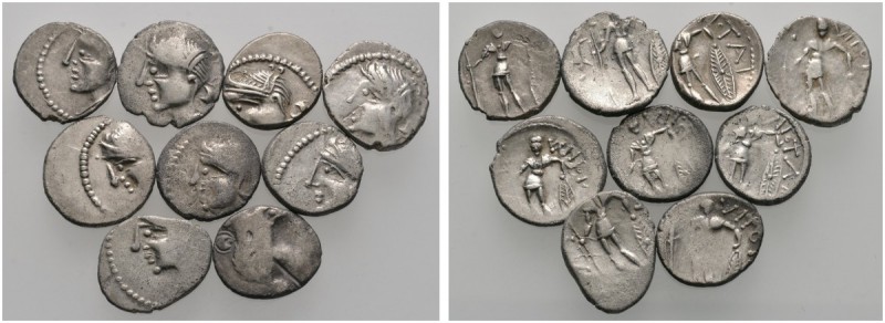 Keltische Münzen 
 Gallia 
 Pictones (Poitou) 
 Lot (9 Stücke): Quinare. Wie ...