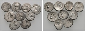 Keltische Münzen 
 Gallia 
 Pictones (Poitou) 
 Lot (9 Stücke): Quinare. Wie vorher. LT 4484.
 schön-sehr schön, sehr schön
