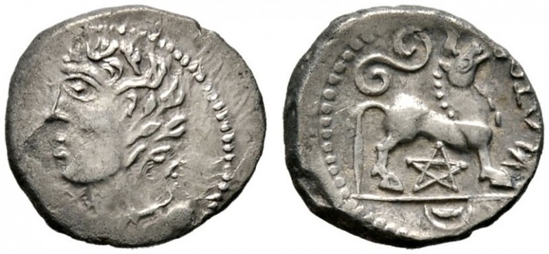 Keltische Münzen 
 Gallia 
 Remi (Reims) 
 Quinar ca. 55 v. Chr. Ein zweites,...