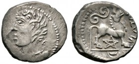 Keltische Münzen 
 Gallia 
 Remi (Reims) 
 Quinar ca. 55 v. Chr. Ein zweites, ähnliches Exemplar. Scheers 1129. 1,68 g
 sehr schön-vorzüglich
