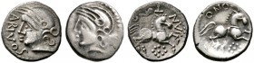 Keltische Münzen 
 Gallia 
 Santones 
 Lot (2 Stücke): Quinare Wie vorher. LT 4525.
 sehr schön