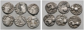 Keltische Münzen 
 Gallia 
 Sequani 
 Lot (6 Stücke): Quinare. Wie vorher. LT 5550
 sehr schön