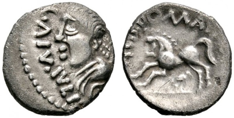 Keltische Münzen 
 Gallia 
 Westgallien (unbestimmt) 
 Quinar. Büste nach lin...