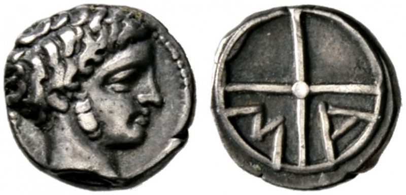 Griechische Münzen 
 Gallia 
 Massalia 
 AR-Obol ca. 215-200 v. Chr. Kopf des...