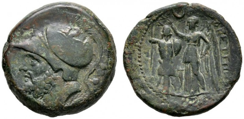 Griechische Münzen 
 Bruttium 
 Brettische Liga 
 AE-Sextans ca. 208-205 v. C...