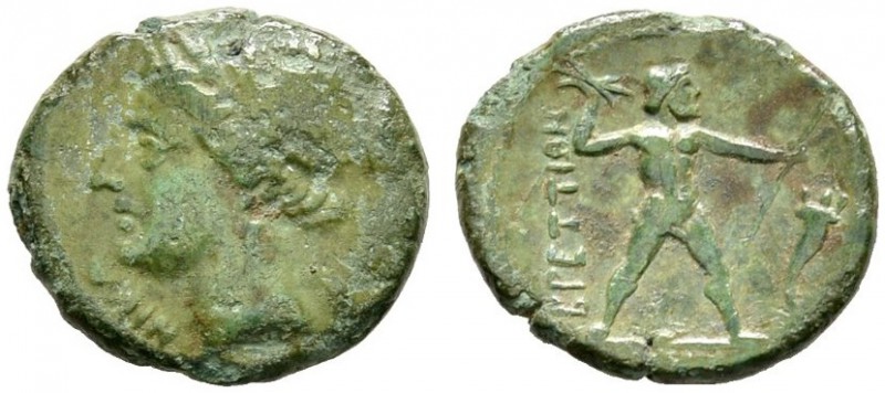 Griechische Münzen 
 Bruttium 
 Brettische Liga 
 Bronzemünze (AE-18 mm) ca. ...