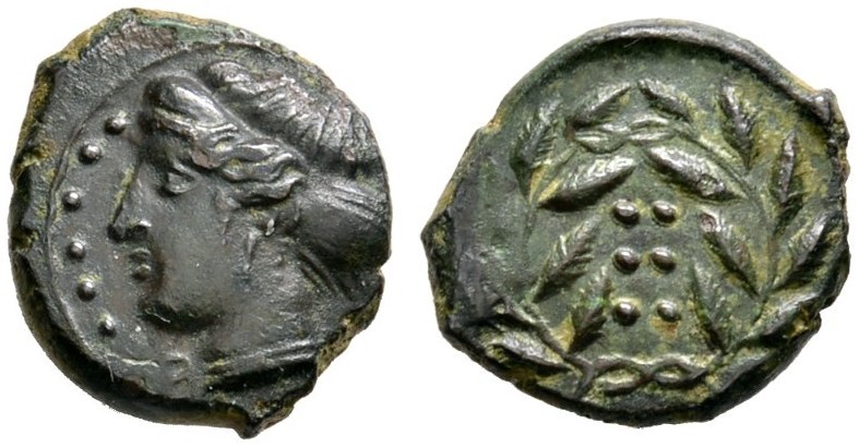 Griechische Münzen 
 Sizilien 
 Himera 
 AE-Hemilitron ca. 420-407 v. Chr. We...