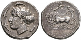 Griechische Münzen 
 Sizilien 
 Syrakus. Zweite Republik 465-405 v. Chr 
 Tetradrachmon (signiertes Werk des Graveurs Sosion) ca. 415-405 v. Chr. A...
