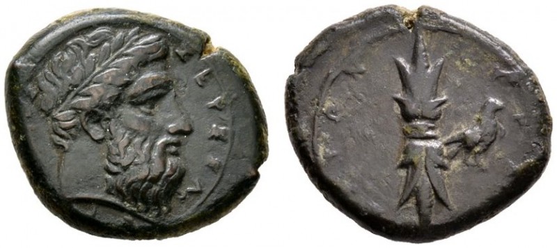 Griechische Münzen 
 Sizilien 
 Zeit des Timoleon 345-336 v. Chr 
 AE-24 mm (...