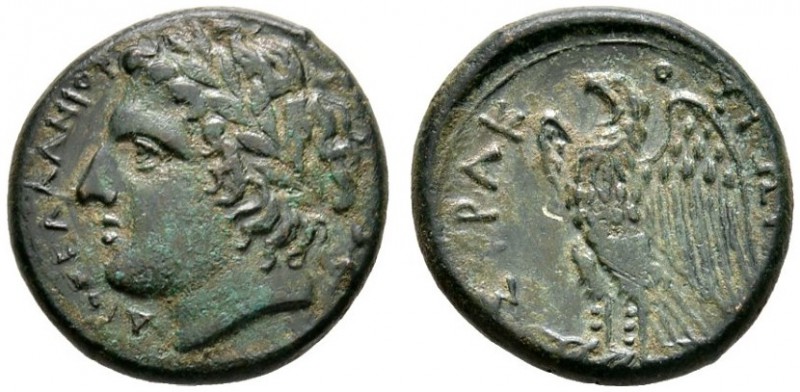 Griechische Münzen 
 Sizilien 
 Hicetas 288-279 v. Chr 
 Bronzemünze (AE-23 m...