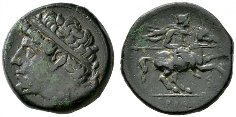 Griechische Münzen 
 Sizilien 
 Hieron II. 275-215 v. Chr 
 Bronzemünze (AE-2...