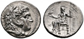 Griechische Münzen 
 Makedonia 
 Philippos III. 323-317 v. Chr 
 Tetradrachme ca. 320 v. Chr. -Babylon-. Kopf des Herakles im Löwenfell nach rechts...