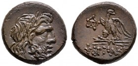 Griechische Münzen 
 Pontos 
 Pharnakia. Bronzemünze (AE-20 mm) ca. 100 v. Chr. (Zeit des Mithradates VI. Eupator). Belorbeerter Zeuskopf nach recht...