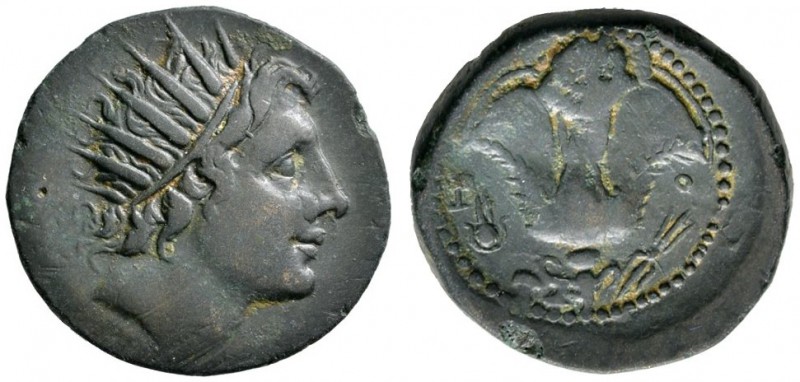 Griechische Münzen 
 Inseln vor Karia 
 Rhodos. Bronzemünze (AE-28 mm) ca. 88 ...