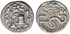 Griechische Münzen 
 Lydia 
 Thyateira. Eumenes III. 132-130 v. Chr., erwählter Herrscher von Pergamon. Tetradrachme (im Cisto­phorstandard) Jahr 2 ...