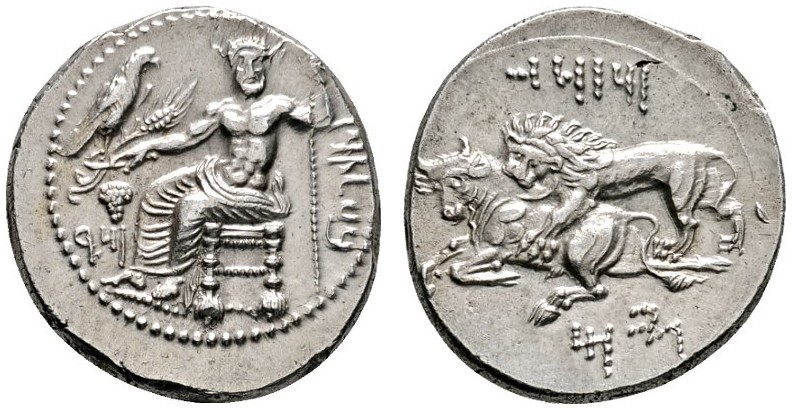 Griechische Münzen 
 Kilikia 
 Tarsos. Mazaios 361-334 v. Chr. Stater. Baaltar...