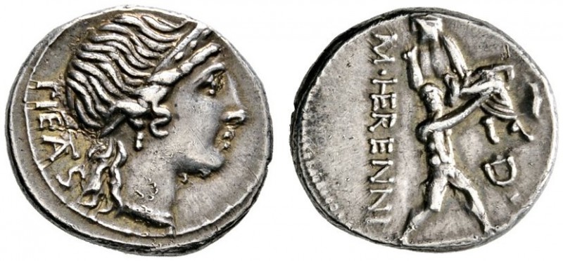 Römische Münzen 
 Römische Republik 
 M. Herennius 108-107 v. Chr 
 Denar -Ro...