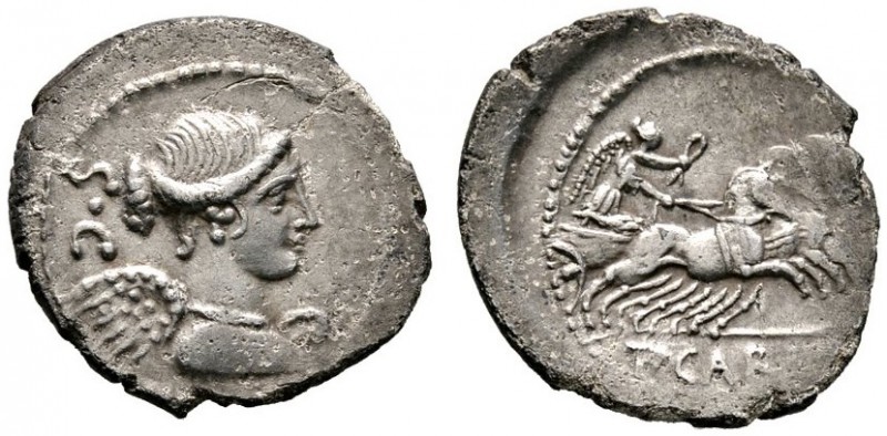 Römische Münzen 
 Römische Republik 
 T. Carisius 46 v. Chr 
 Denar -Rom-. Dr...