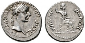 Römische Münzen 
 Kaiserzeit 
 Tiberius 14-37 
 Denar 14/37 -Lugdunum-. TI CAESAR DIVI AVG F AVGVSTVS. Belorbeerte Büste nach rechts / PONTIF MAXIM...