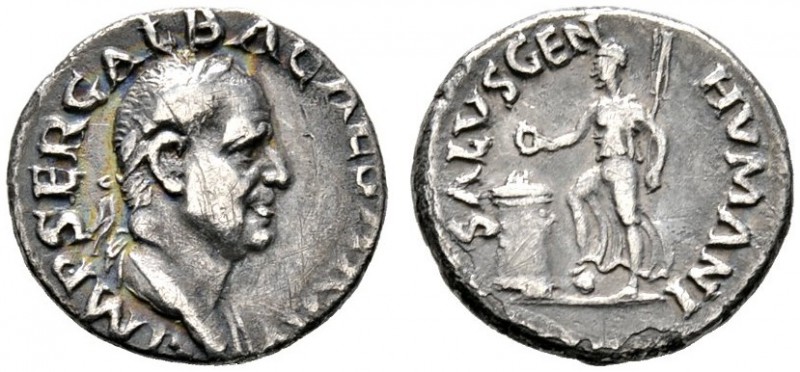 Römische Münzen 
 Kaiserzeit 
 Galba 68-69 
 Denar -Rom-. IMP SER GALBA CAESA...