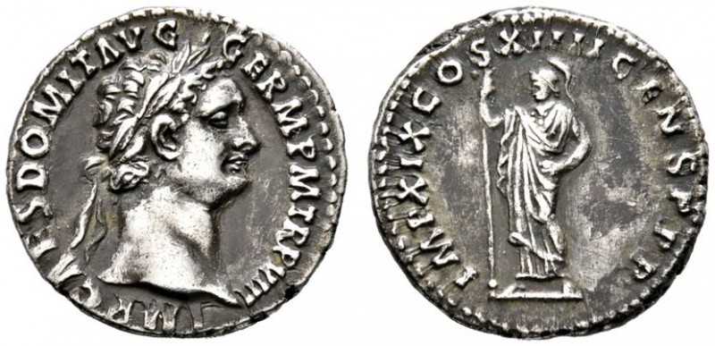 Römische Münzen 
 Kaiserzeit 
 Domitianus 69-96, (ab 81 Augustus) 
 Denar 88/...