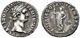Römische Münzen 
 Kaiserzeit 
 Domitianus 69-96, (ab 81 Augustus) 
 Denar 88/89 -Rom-. IMP CAES DOMIT AVG GERM P M TR P VIII. Belorbeerte Büste nac...