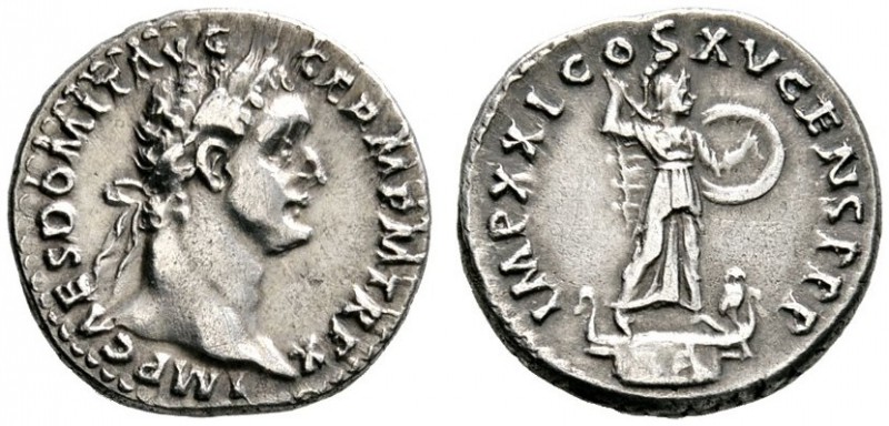 Römische Münzen 
 Kaiserzeit 
 Domitianus 69-96, (ab 81 Augustus) 
 Denar 90/...