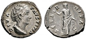 Römische Münzen 
 Kaiserzeit 
 Faustina maior †141, Gemahlin des Antoninus Pius 
 Denar (Diva Faustina unter Antoninus Pius) nach 141 -Rom-. DIVA F...