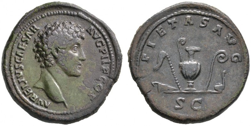 Römische Münzen 
 Kaiserzeit 
 Marcus Aurelius Caesar 138-161 
 Sesterz 140/1...