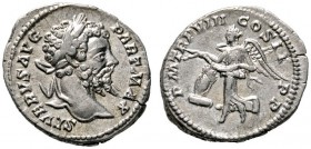 Römische Münzen 
 Kaiserzeit 
 Septimius Severus 193-211 
 Denar 200 -Rom-. SEVERVS AVG PART MAX. Belorbeerte Büste nach rechts / PM TR P VIII COS ...