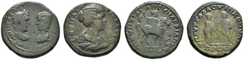 Römische Münzen 
 Kaiserzeit 
 Caracalla 198-217 
 Lot (2 Stücke): AE-27 mm (...