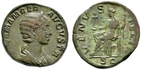 Römische Münzen 
 Kaiserzeit 
 Julia Mamaea †235, Mutter des Severus Alexander 
 Sesterz -Rom-. IVLIA MAMAEA AVGVSTA. Drapierte Büste mit Diadem na...