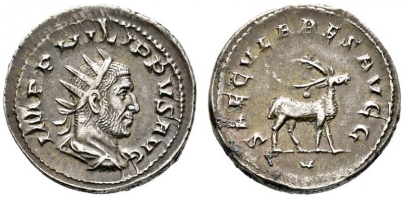 Römische Münzen 
 Kaiserzeit 
 Philippus I. Arabs 244-249 
 Antoninian 248 -R...