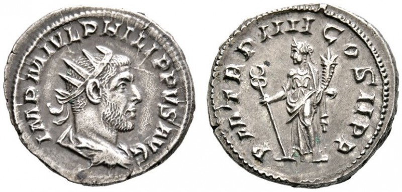 Römische Münzen 
 Kaiserzeit 
 Philippus I. Arabs 244-249 
 Antoninian -Rom-....