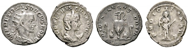Römische Münzen 
 Kaiserzeit 
 Herennius Etruscus 250-251 
 Lot (2 Stücke): A...