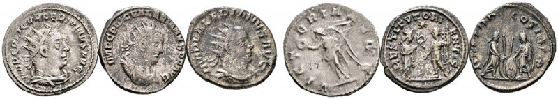 Römische Münzen 
 Kaiserzeit 
 Valerianus I. 253-260 
 Lot (3 Stücke): Antoni...