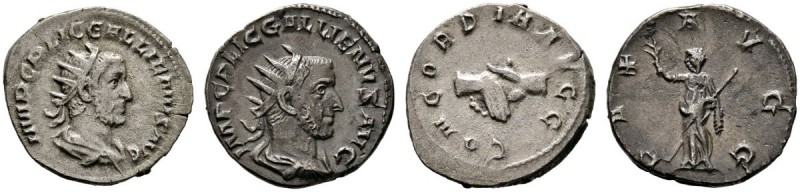 Römische Münzen 
 Kaiserzeit 
 Gallienus 253-268 
 Lot (2 Stücke): Antoninian...