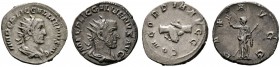 Römische Münzen 
 Kaiserzeit 
 Gallienus 253-268 
 Lot (2 Stücke): Antoniniane (mit Valerianus) -Rom-. Drapierte Büste mit Strahlenkrone nach recht...