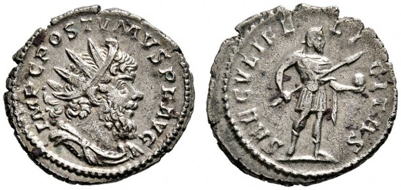 Römische Münzen 
 Kaiserzeit 
 Postumus 260-268 
 Antoninian -Köln?-. IMP C P...