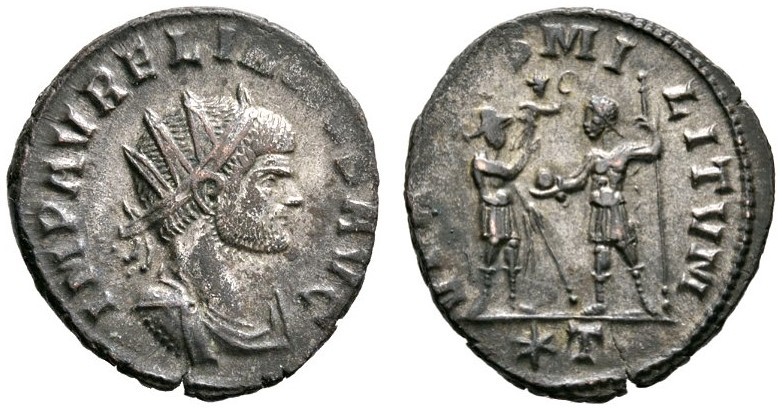 Römische Münzen 
 Kaiserzeit 
 Aurelianus 270-275 
 Antoninian 271 -Mailand-....