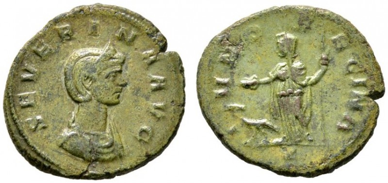 Römische Münzen 
 Kaiserzeit 
 Severina, Gemahlin des Aurelianus 
 As 275 -Ro...