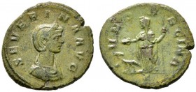 Römische Münzen 
 Kaiserzeit 
 Severina, Gemahlin des Aurelianus 
 As 275 -Rom-. SEVERINA AVG. Drapierte Büste mit Diadem nach rechts / IVNO REGINA...